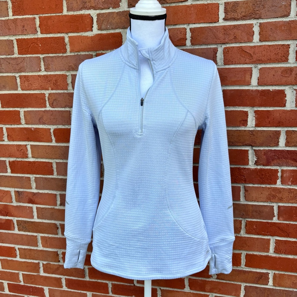 DSG 1/4 Zip Baby Blue Soft Fleece Pullover Lightweight Sweatshirt Womens Small